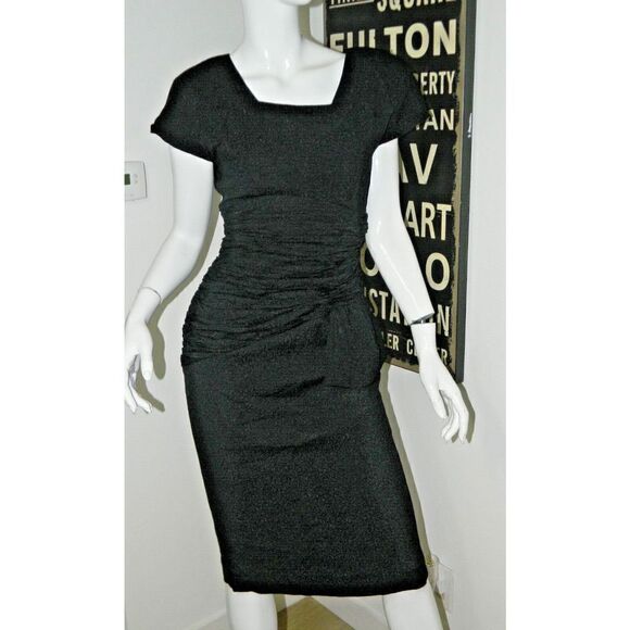 BB Collections Dress Size 4 Black Vintage 80's Cocktail Open Back Made USA - Picture 9 of 16